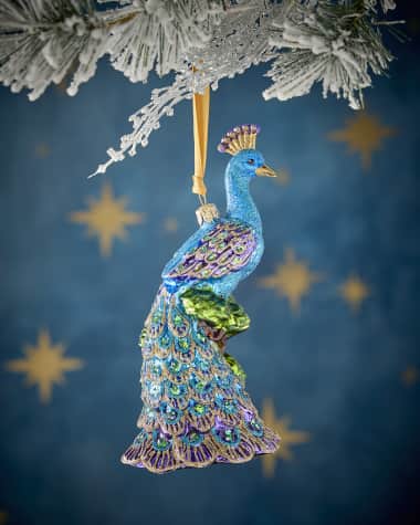 Neiman Marcus Peacock Christmas Ornament