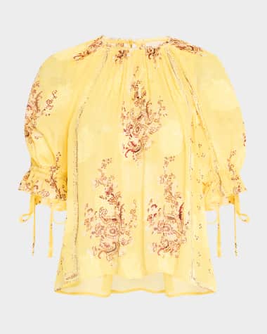 Ulla Johnson Pippa Short-Sleeve Blouse
