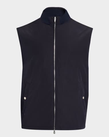 Brunello Cucinelli Men's High Summer Capsule Nylon Full-Zip Vest