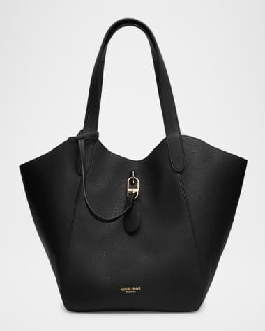 Giorgio Armani Medium Pebble Leather Tote Bag