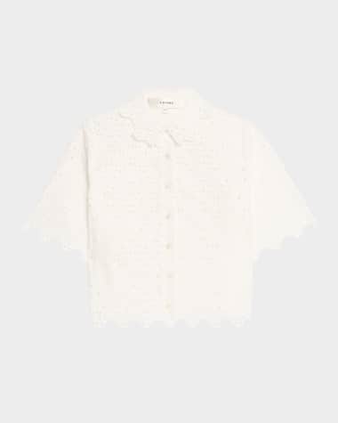 FRAME The Deco Eyelet Top