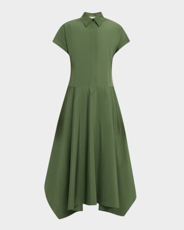 Lafayette 148 New York Organic Cotton Poplin Midi Shirtdress