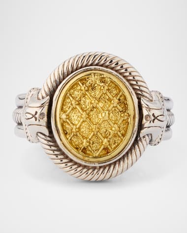 Konstantino Men's Kavos Sterling Silver and Bronze Signet Ring