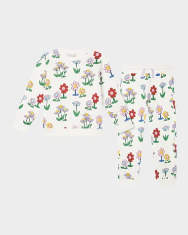 Stella McCartney Kids Girl's Floral-Print 2-Piece Tracksuit Set, Size 4-8