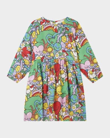 Stella McCartney Kids Girl's Earth Gang Long-Sleeve Dress, Size 4-8