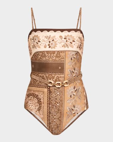Zimmermann Lucky Bandeau One-Piece Swimsuit