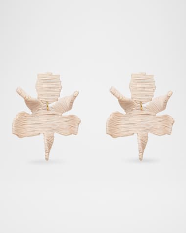 Lele Sadoughi Raffia Paper Lily Earrings