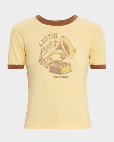 Rag & Bone Short-Sleeve Austin Ringer Tee