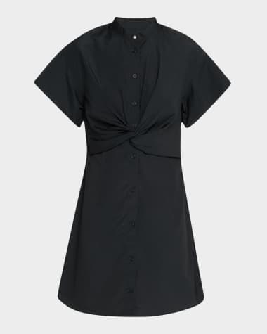 Rag & Bone Gretchen Twist-Front Poplin Shirtdress
