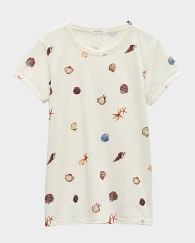 Rag & Bone Short-Sleeve Allover Seashell Tee