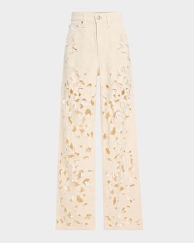 Rag & Bone Logan Mid-Rise Floral Cut-Out Jeans