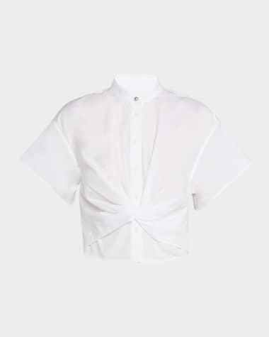 Rag & Bone Gretchen Poplin Twist-Front Shirt