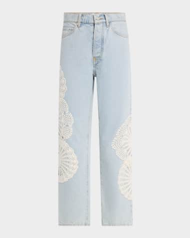 FRAME The Crochet Vertical Crop Jeans