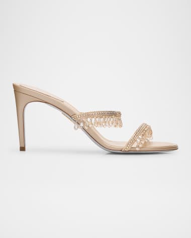 Rene Caovilla Satin Strass Chandelier Dual-Band Sandals