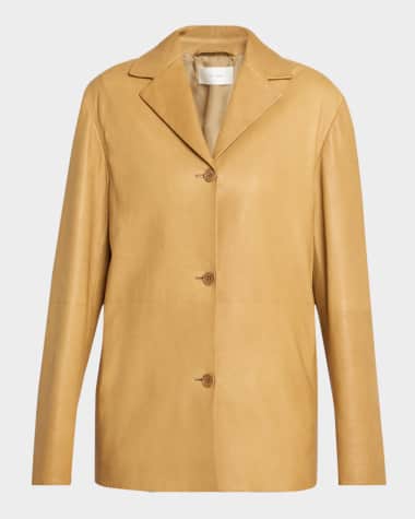 THE ROW Fabian Single-Breasted Leather Jacket