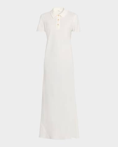THE ROW Valenit Short-Sleeve Maxi Polo Dress
