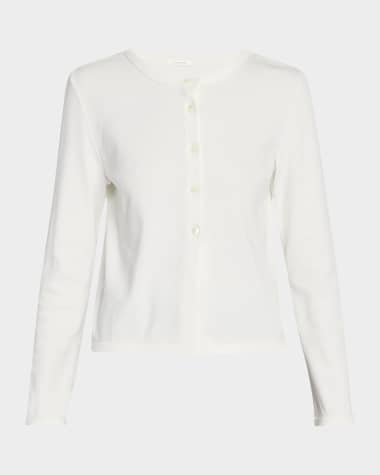 THE ROW Gretas Cotton Crewneck Cardigan