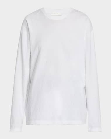 THE ROW Kabira Textured Cotton Long-Sleeve T-Shirt