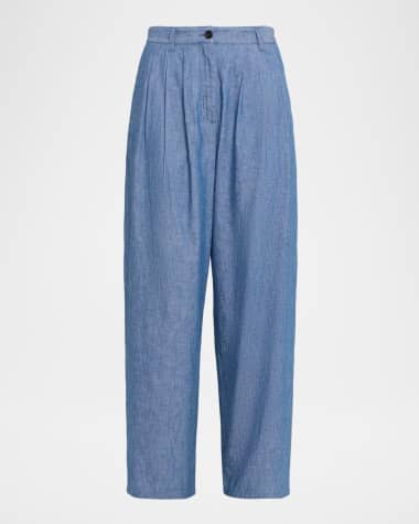 THE ROW Rufos Twill Wide-Leg Pants
