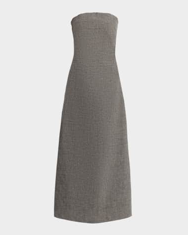 THE ROW Dolcira Strapless Linen-Blend Dress