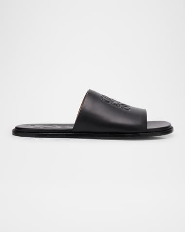 Loewe Men's Flex Anagram Soft Calfskin Slide Sandals