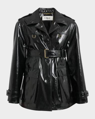 Chloe Shiny Cotton Belted Trench Coat