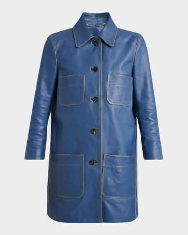 Chloe Leather Bracelet-Sleeve Car Coat