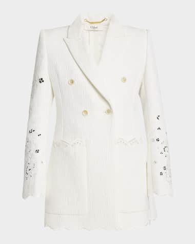 Chloe Embroidered Spongy Jacquard Jacket