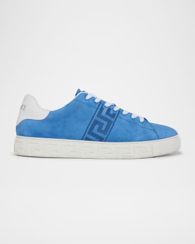 Versace Men's La Greca Greek Key Suede Low-Top Sneakers
