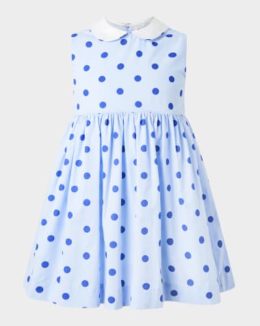 Rachel Riley Girl's Polka Dot-Print Dress, Size 3-10