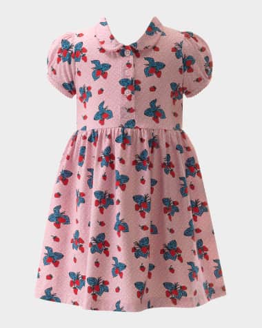Rachel Riley Girl's Strawberry-Print Jersey Dress, Size 2-10