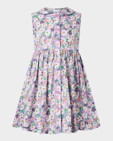 Rachel Riley Girl's Aster Sleeveless Button-Front Dress, Size 2-10