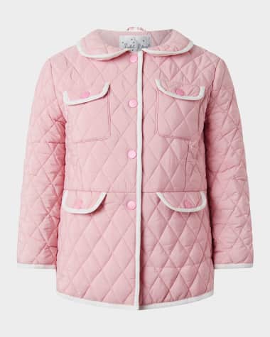 Rachel Riley Girl's Two-Tone Quilted Jacket, Size 2-10