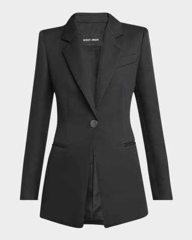 Giorgio Armani Techno Scuba One-Button Blazer