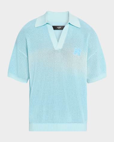 Amiri Men's Cotton Knit Johnny Collar Polo Shirt