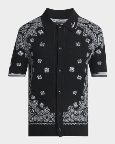 Amiri Men's MA Bandana Knit Short-Sleeve Shirt