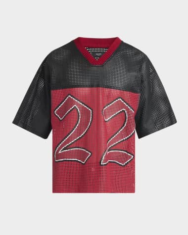 Amiri Men's Amiri 22 Oversized Mesh Leather T-Shirt
