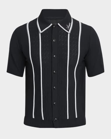 Amiri Men's Button-Front Script Stripe Shirt