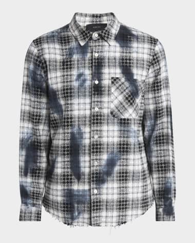 Amiri Men's MA Quad Bleached Plaid Flannel
