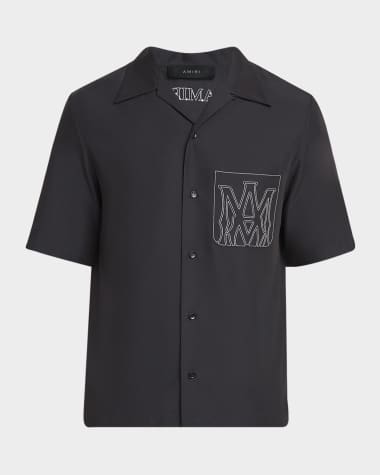 Amiri Men's MA Outline Pocket Bowling Shirt