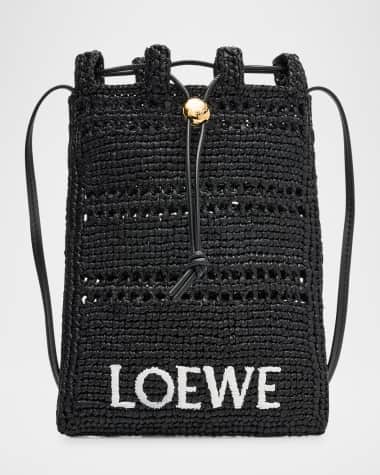Loewe Drawstring Pocket Crossbody Bag in Raffia