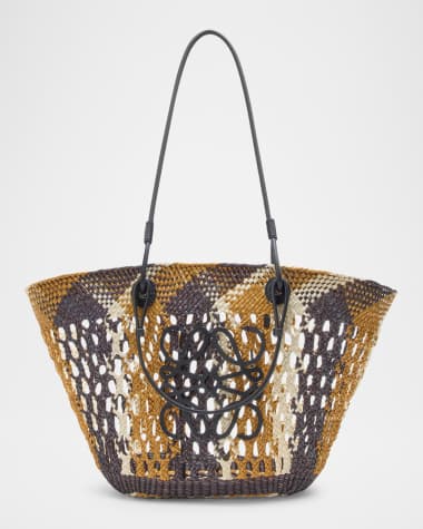 Loewe x Paula’s Ibiza Medium Anagram Ajoure Basket Tote Bag in Straw