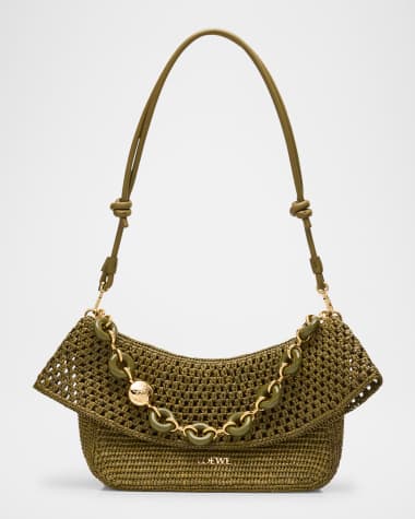 Loewe x Paula’s Ibiza Ola Small Shoulder Bag in Raffia and Leather