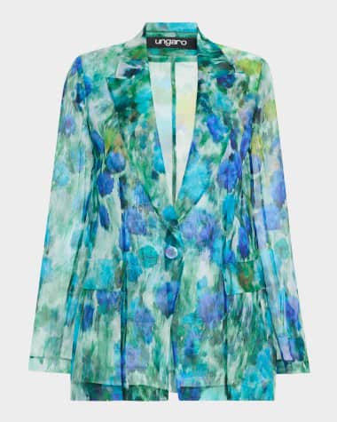 Ungaro Aimee Sheer Floral-Print Jacket