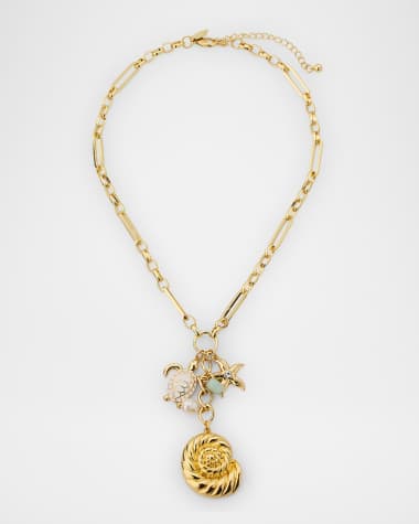 Kenneth Jay Lane Sea Life Charms Drop Necklace
