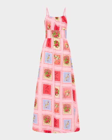 PALM NOOSA Tulipa Sleeveless Stamp-Print Maxi Dress