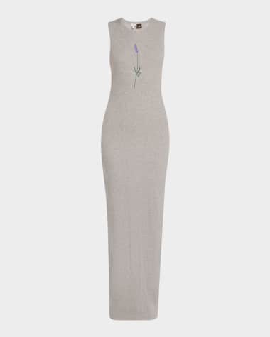 Loewe x Paula’s Ibiza Flower Print Rib Maxi Tank Dress