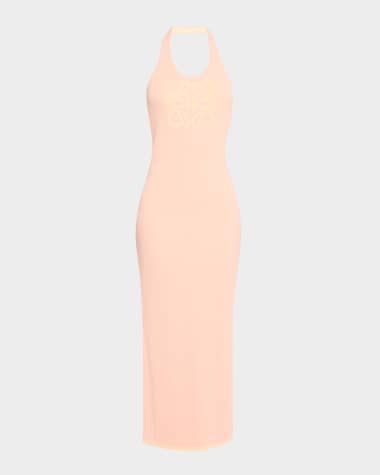Loewe Anagram Rib Halter Maxi Dress