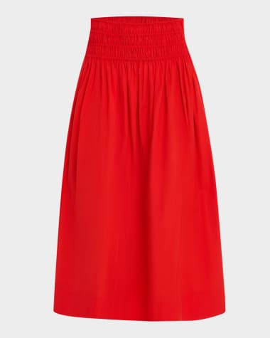 The Great Viola Shirred Midi Skirt