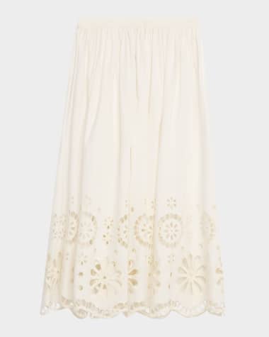 The Great Super Bloom Eyelet Midi Skirt